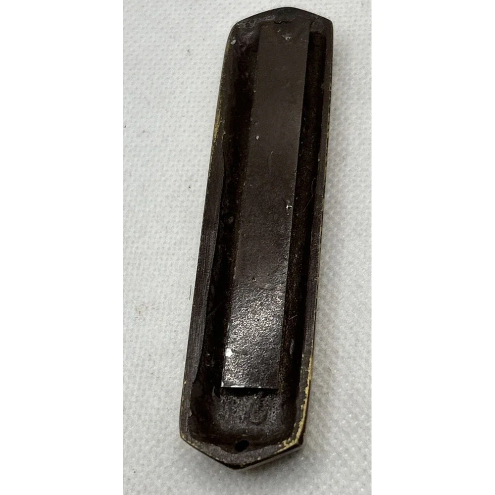 Brass Green Epoxy Mezuzah Hen Holon Israel No Scroll 3” House warming Gift - Picture 2 of 5